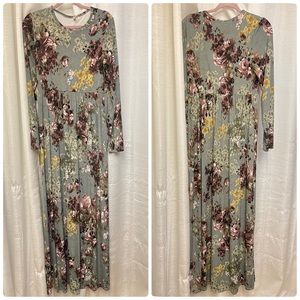 Floral Maxi Dress 1X